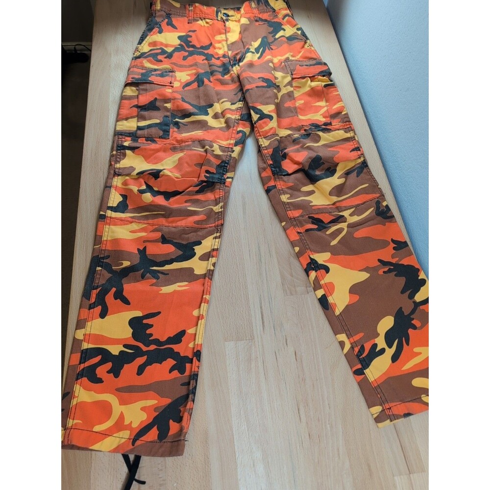 Rothco BDU Cargo Pants Mens Small Regular Orange Camo Tactical Military